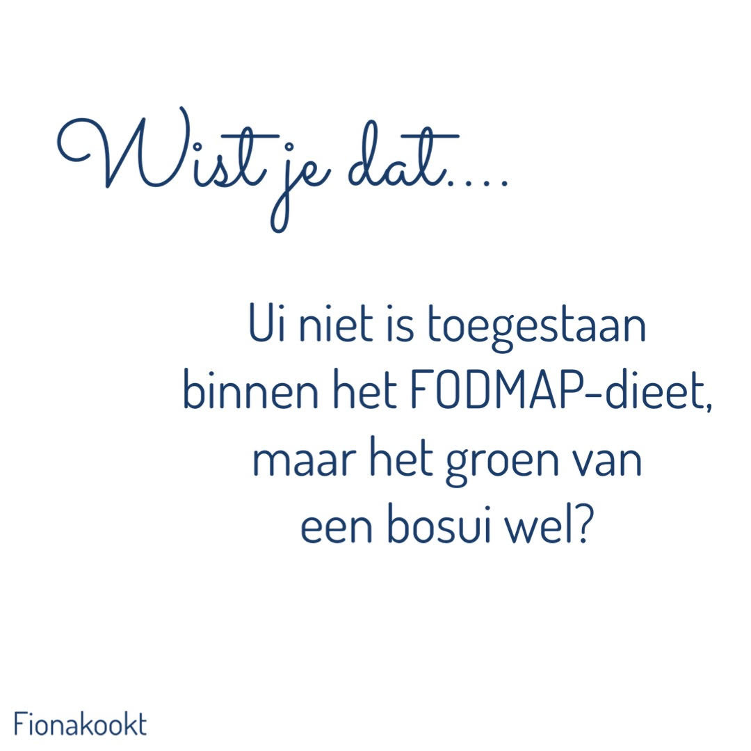 ui niet is toegestaan binnen het FODMAP-dieet, maar het groen van een bosui wel?