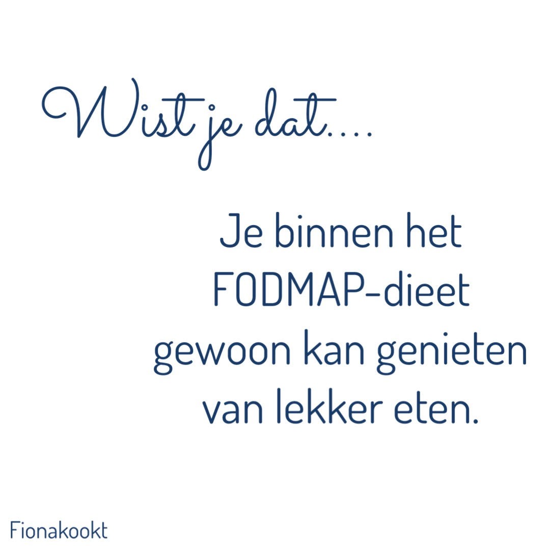 Je binnen het FODMAP gewoon lekker kan eten.